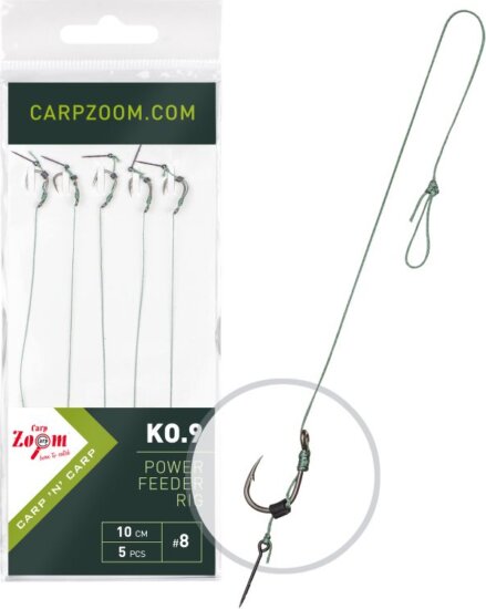 Feeder Competition Power Feeder Rig KO.9 kötött method előke, 10cm, #10; 10 mm; o0,18mm, 5db