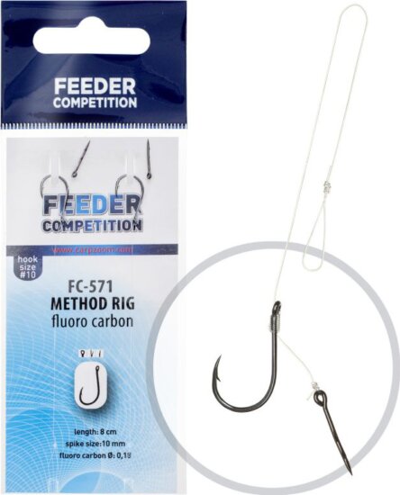 Feeder Competition FC-571 Kötött Method előke fluorocarbon, 8cm, #12; 10; o0,18/80, 2db