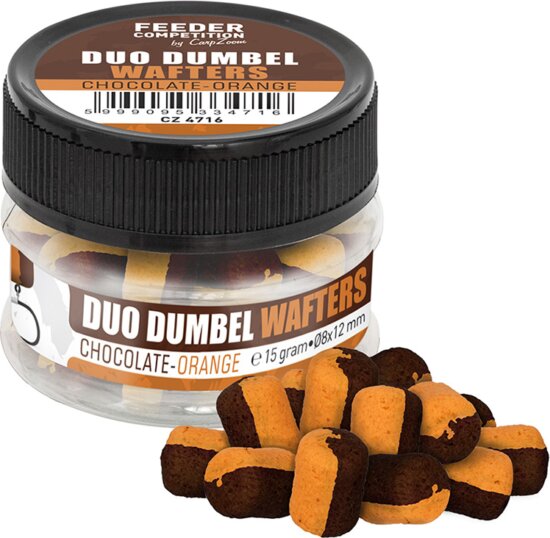 Feeder Competition Duo Dumbel Wafters horogcsali, o8x12mm, csoki, narancs, 15g