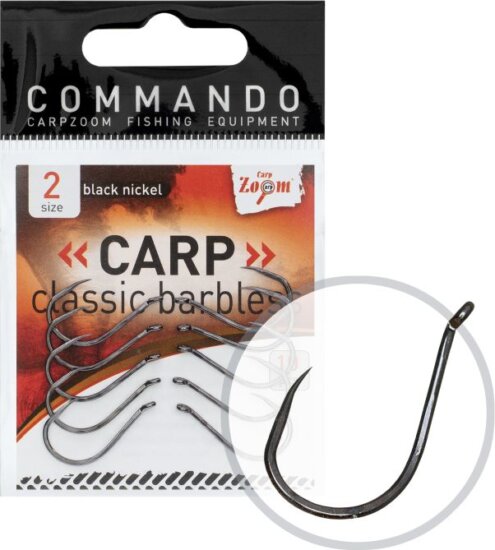 CarpZoom Szakáll nélküli pontyozó horog, #6, 10db