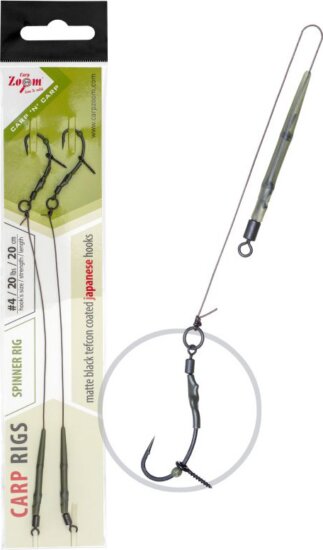CarpZoom Spinner Rig bojlis előke, 20cm, #2, 2db