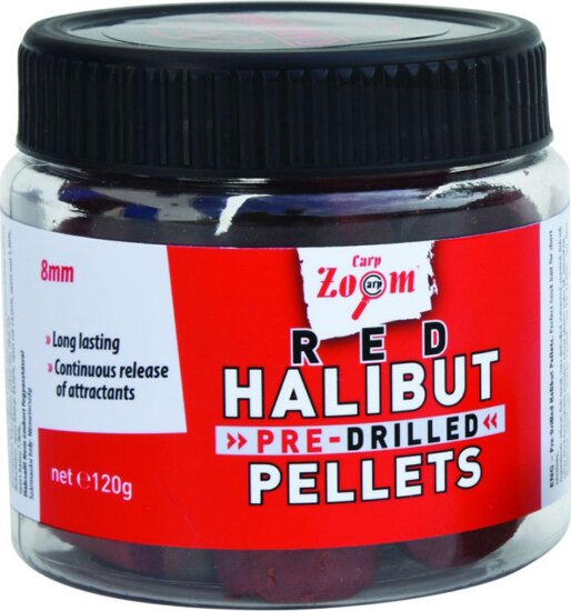 CarpZoom Piros fúrt halibut horogpellet, 20mm, halibut, 120g