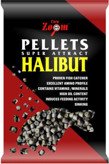 CarpZoom Fúrt halibut pellet, 15mm, halibut, 800g