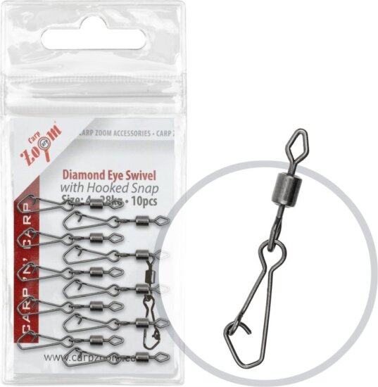 CarpZoom Forgó horgoskapoccsal, #6, 10db