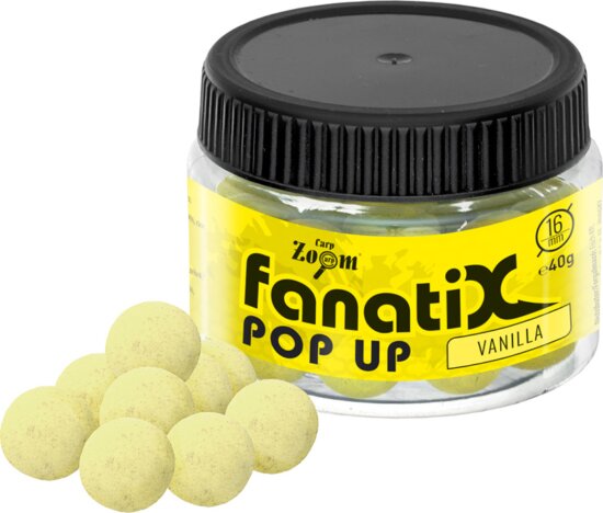 CarpZoom Fanati-X Pop Up horogcsali, 16mm, vanília, 40g