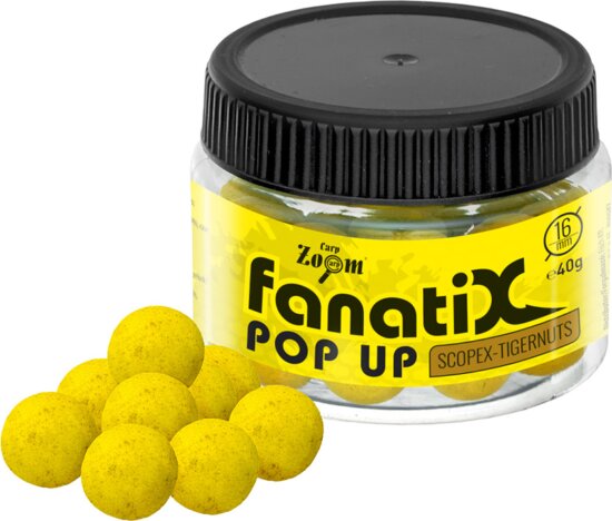 CarpZoom Fanati-X Pop Up horogcsali, 16mm, scopex, tigrismogyoró, 40g