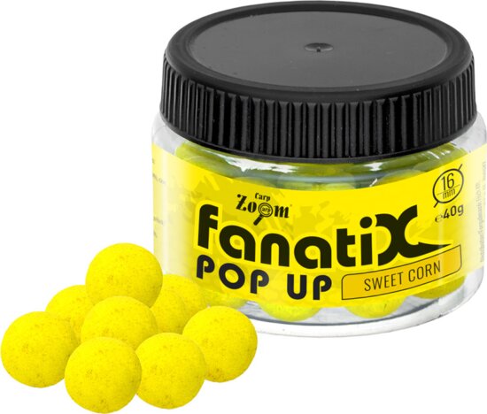 CarpZoom Fanati-X Pop Up horogcsali, 16mm, édes kukorica, 40g