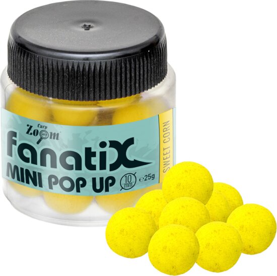 CarpZoom Fanati-X Mini Pop Up horogcsali, 10mm, édes kukorica, 25g