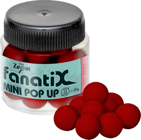 CarpZoom Fanati-X Mini Pop Up horogcsali, 10mm, csípős fűszeres, 25g