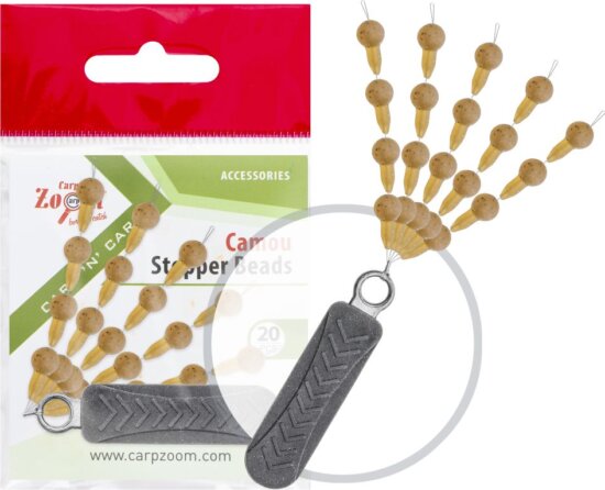 CarpZoom Camou gumigyöngy stopper, 20db