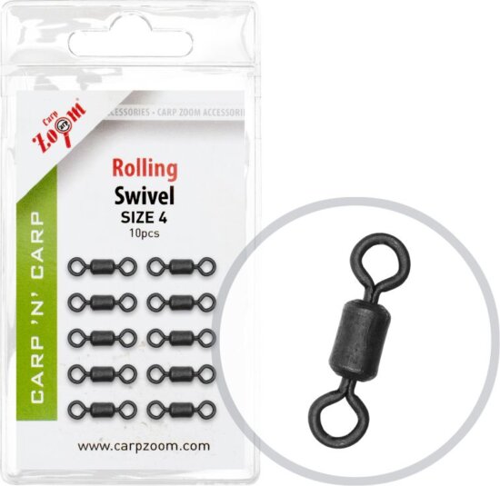 CarpZoom Bojlis forgó, #4, matt fekete, 10db