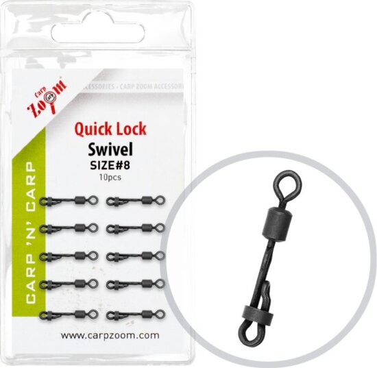 CarpZoom Bojlis biztonságigyorskapocs, #8, matt fekete, 10db