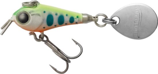 Spinnertail Tiemco Riot Blade S 20mm 5g 102 Holo Chartreuse Back Yamame