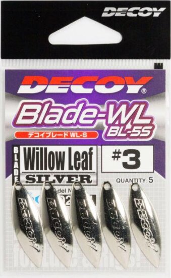 Spinner Blade Decoy Bl-5S Willow Leaf Silver 3.5