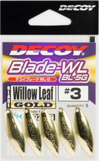 Spinner Blade Decoy Bl-5g Willow Leaf Gold 3.5