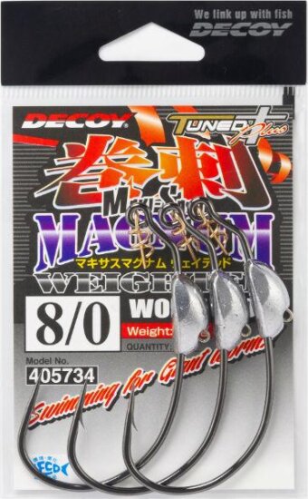 Offset Horog Súlyozott Decoy Worm 130m Makisagu Magnum #10/0 14g