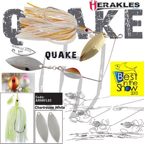 Herakles Spinnerbait Quake 5/8Oz 17.5g Chartreuse/White