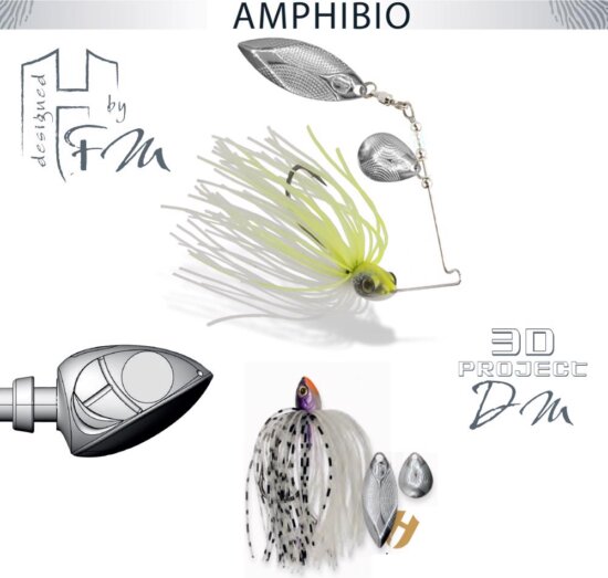 Herakles Spinnerbait Amphibio Tandem 3/8Oz 10.5g Ghost White