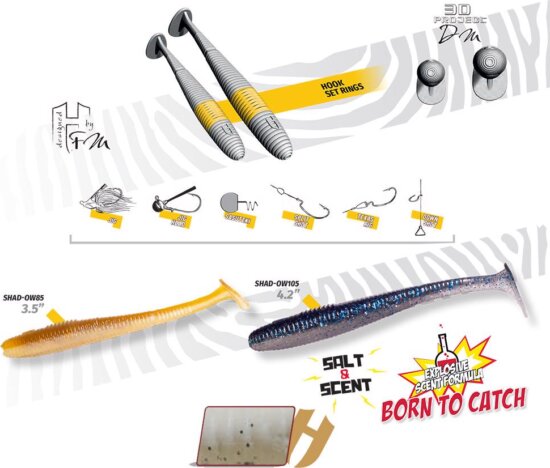 Herakles Shad-Ow70 2.75" 7.0cm White Pepper