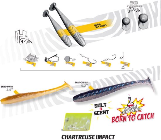 Herakles Shad-Ow105 4.2" 10.5cm Chartreuse Impact