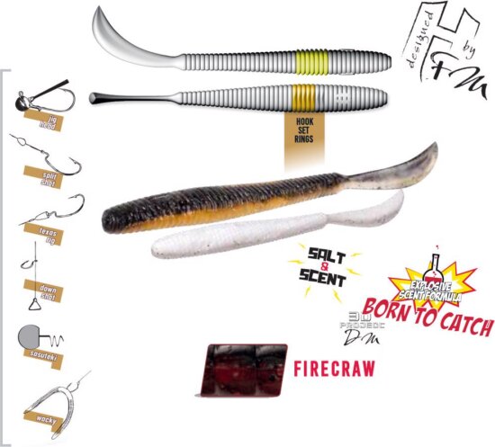 Herakles Leftail Worm 4.8" 12cm Fire Craw