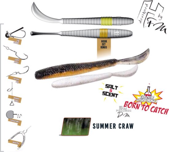 Herakles Leftail Worm 3.4" 8.6cm Summer Craw