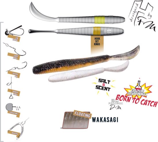 Herakles Leftail Worm 3.4" 8.6cm Floating Wakasagi