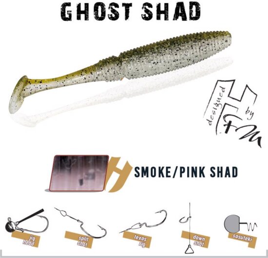 Herakles Ghost Shad 7.5cm Smoke Pink Shad