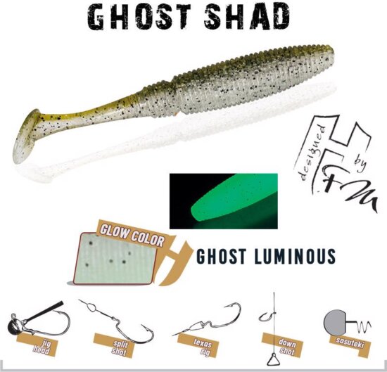 Herakles Ghost Shad 5cm Ghost Luminous Fluorescent