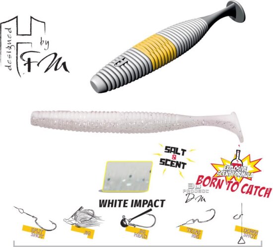 Herakles Fat Shad-Ow105 4.2" 10.5cm White Impact