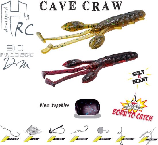 Herakles Cave Craw 3.8" 9.6cm Plum Sapphire