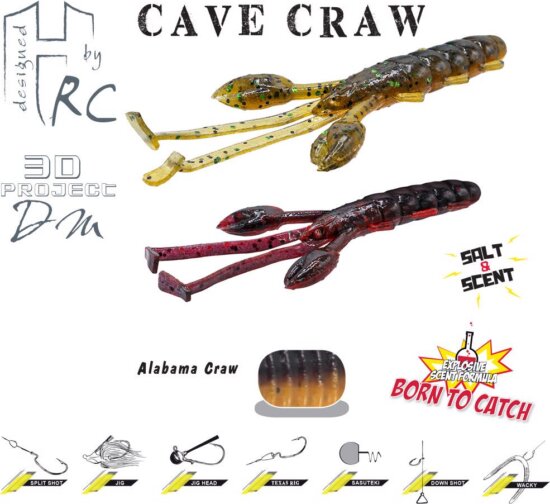Herakles Cave Craw 3.8" 9.6cm Alabama Craw