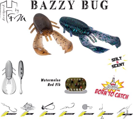 Herakles Bazzy Bug 3.2" 8cm Watermelon Red Flakes