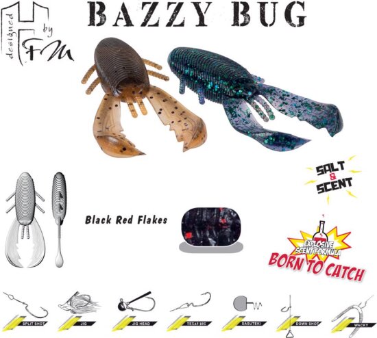 Herakles Bazzy Bug 3.2" 8cm Black Red Flakes