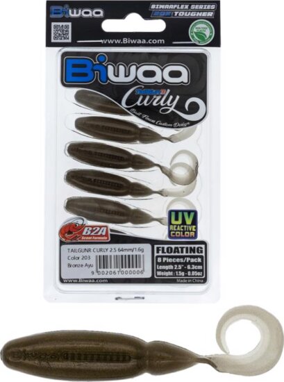 Biwaa Tailgunr Curly 2.5" 6.3cm 203 Bronze Ayu