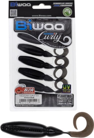 Biwaa Tailgunr Curly 2.5" 6.3cm 110 Uv Black