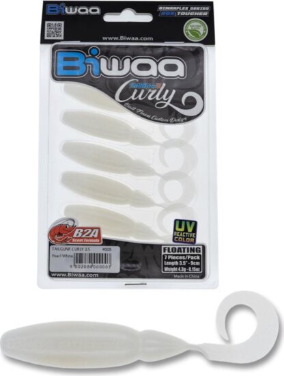 Biwaa Tailgunr Curly 2.5" 6.3cm 008 Pearl White