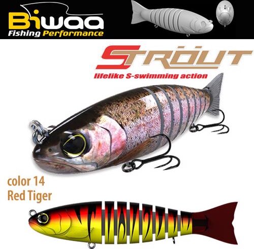 Biwaa Swimbait Strout 5.5" 14cm 29g 14 Red Tiger