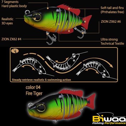 Biwaa Swimbait Seven S5" 13cm 34g 04 Fire Tiger