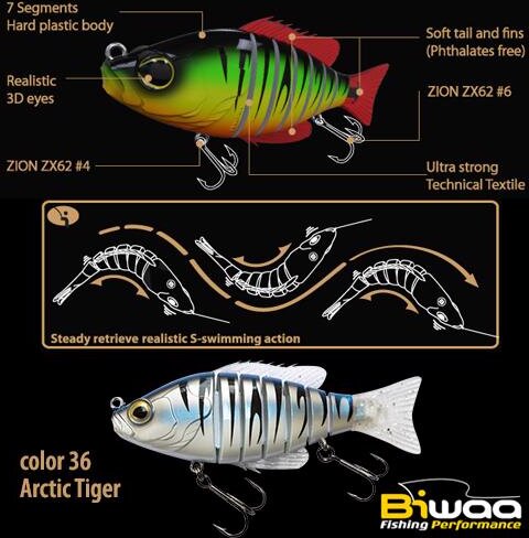Biwaa Swimbait Seven S4" 10cm 17g 36 Arctic Tiger