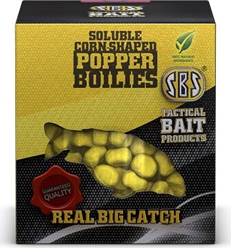 SBS Soluble Corn Shaped Popper Boilies 8, 10mm Strawberry Jam 20g