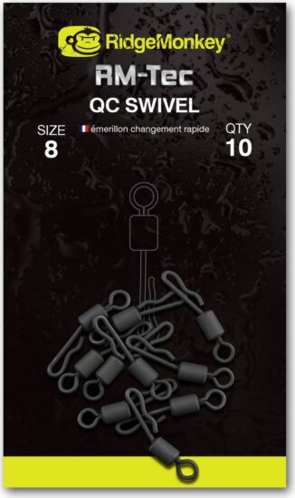 Ridgemonkey Rm-Tec Quick Change Swivel Size8 Gyorskapcsos Forgó 10db