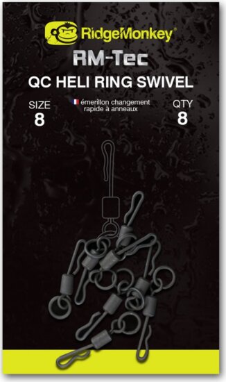 Ridgemonkey Rm-Tec Quick Change Heli Ring Swivel Size8 Gyorskapcsos Forgó 8db