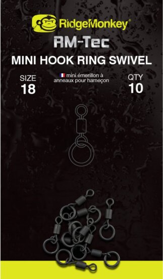 Ridgemonkey Rm-Tec Mini Hook Ring Swivel Mikro Karikás Forgó 10db