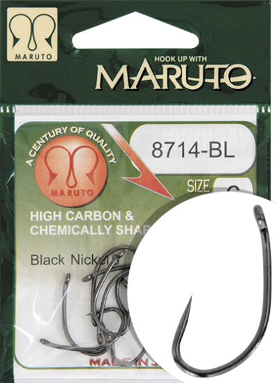 Maruto Horog 8714Bl Carp Hooks Hc T.d.e.5° Barbless Black Nickel 8