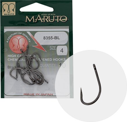 Maruto Horog 8355Bl Carp Hooks Forged Straight Eye Barbless Hc Black Nickel 2