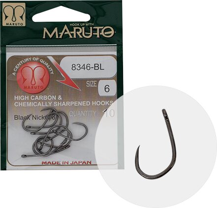 Maruto Horog 8346Bl T.d.e.10° Barbless Hc Forged Black Nickel 12
