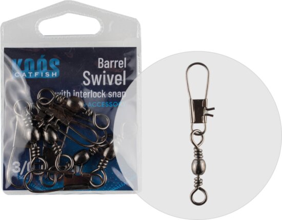 Koós Barrel Forgó With Interlock Snap 3/0 5db/cs