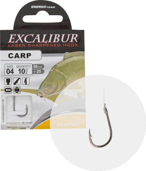 Excalibur Kötött Horog Carp Classic, Bn No.4