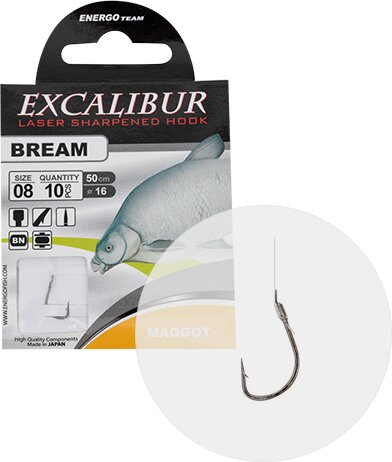 Excalibur Kötött Horog Bream Maggot, Bn No.12